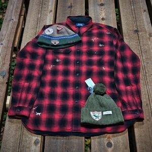 Ralph Lauren Red and Black Plaid Casual Button Down Shirt